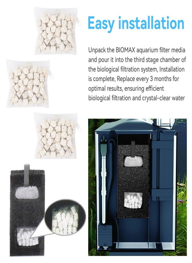 HCLSY 3 Pack of Bio-max Aquarium Filter Media Replacement for Fluval Spec, Evo and Flex Desktop Aquariums, 2.1Oz/60g A1378 Bio Ceramic Rings Filter Media for Use in Freshwater & Saltwater Aquariums - Image 3